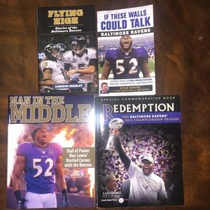 4 NFL Baltimore Ravens & Ray Lewis Books